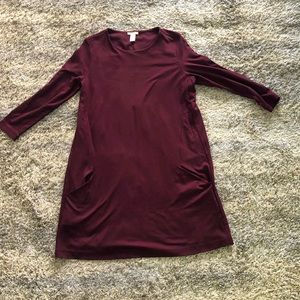 Burgundy H&M Sheath Dress (L) With Pockets!